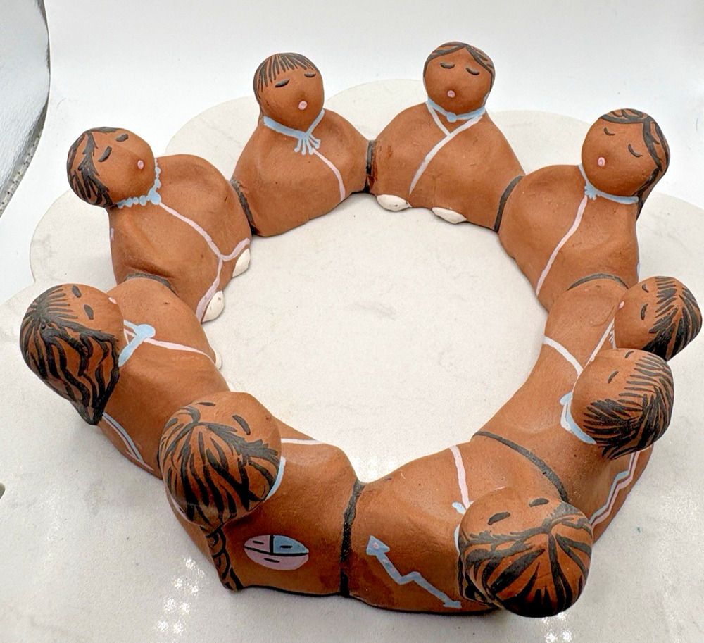 Kelly Lucero Friendship Storyteller Bowl Native American Pottery Handmade Clay